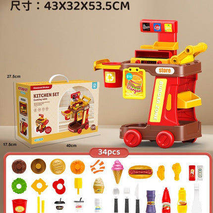 Mini Kitchen and Food Stalls Pretend Play Set Education Toys (3 Years and above)