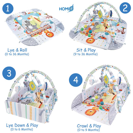 Multifunctional Baby Play Mat with Toys (Newborn to 36 Months)