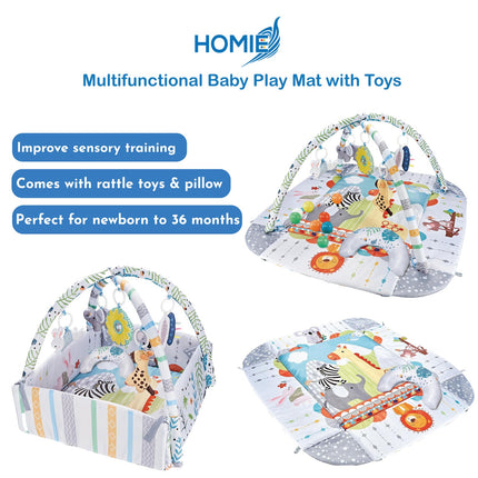 Multifunctional Baby Play Mat with Toys (Newborn to 36 Months)