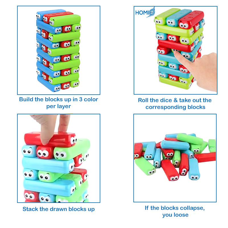 Stack The Blocks Early Education Interactive Stacking Tower Colorful Block Set