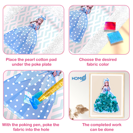 DIY Fabric Poking Craft Kit Princess Theme