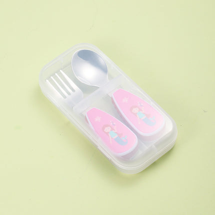 Short-Handle Spoon & Fork - Portable Kids 304 Stainless Steel Cutlery Set