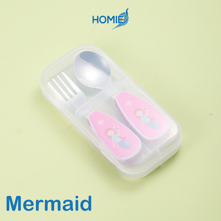 Short-Handle Spoon & Fork - Portable Kids 304 Stainless Steel Cutlery Set