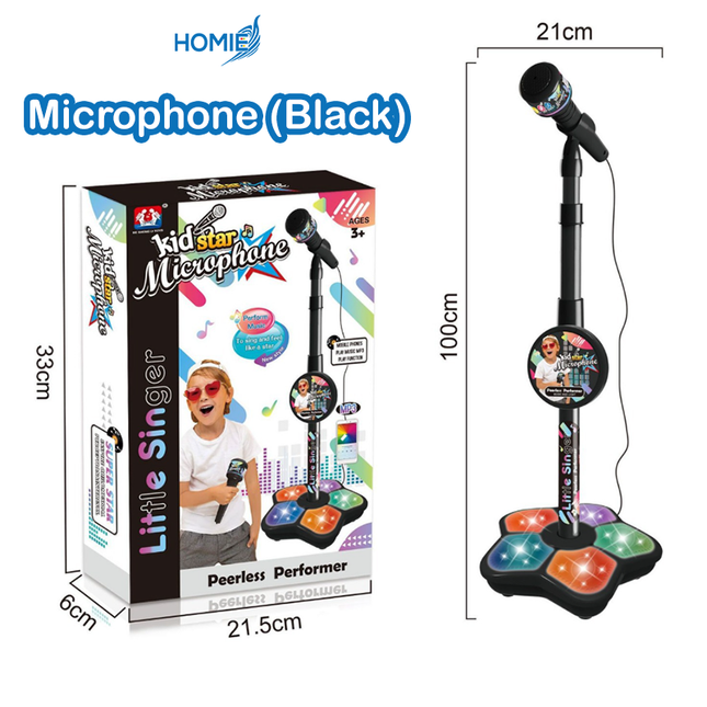 Microphone with Stand - Karaoke Toy with Music and Light