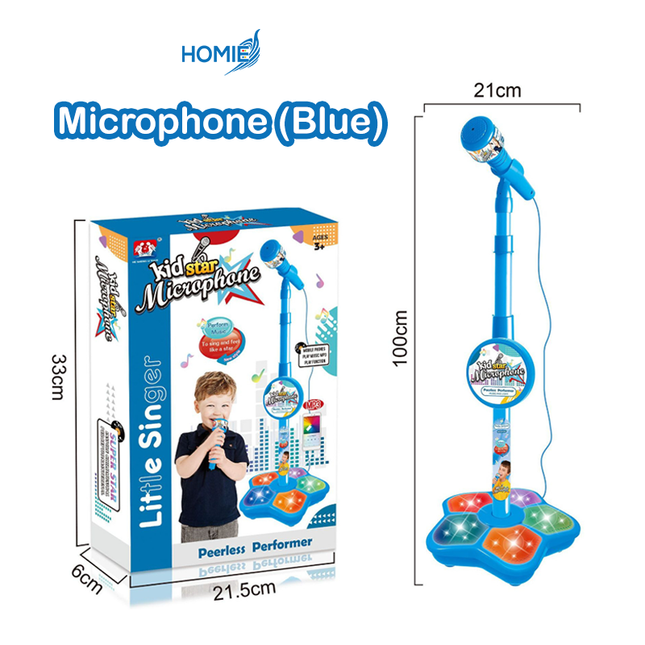 Microphone with Stand - Karaoke Toy with Music and Light