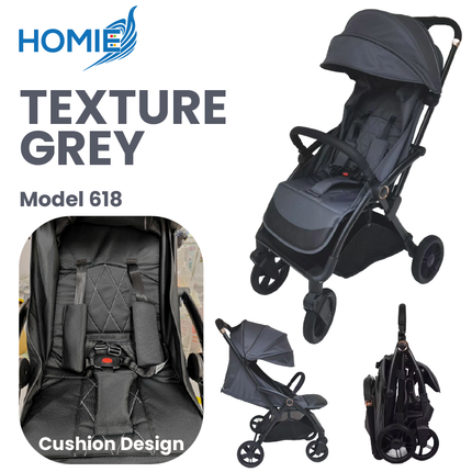 HOMIE Automatic Folding Baby Stroller/Lightweight/Soft & Breathable/MultiGear Adjustment/Large Space