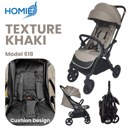 HOMIE Automatic Folding Baby Stroller/Lightweight/Soft & Breathable/MultiGear Adjustment/Large Space