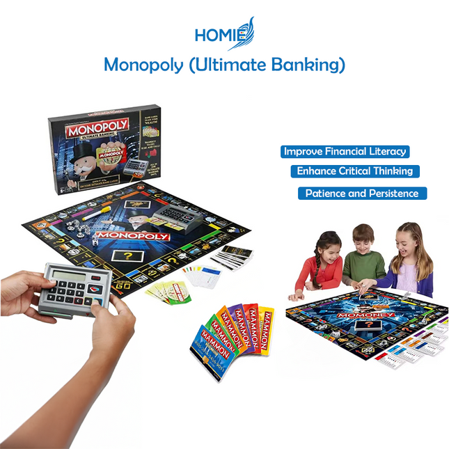 MONOPOLY Game Box (Ultimate Banking) / Electronic Monopoly Board Game with Card Reader & Banking Machine