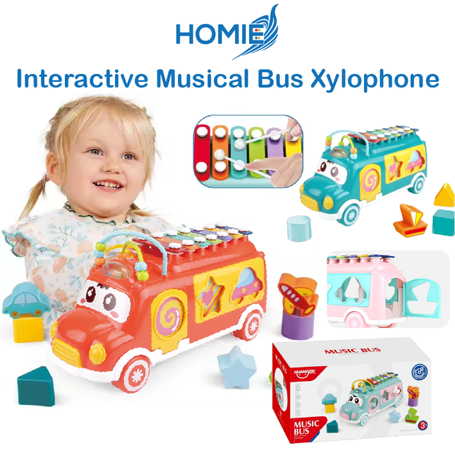Musical Bus Xylophone/Multifunctional Toddler Piano