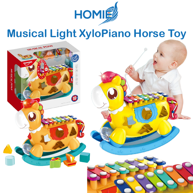 5 in 1 Musical Light Xylo Piano Rocking Trojan Horse