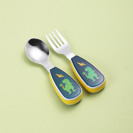 Short-Handle Spoon & Fork - Portable Kids 304 Stainless Steel Cutlery Set