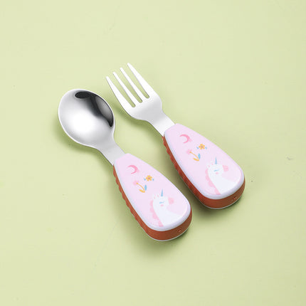 Short-Handle Spoon & Fork - Portable Kids 304 Stainless Steel Cutlery Set