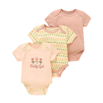 Cotton Clothes for Babies Three-Piece Set Romper (Newborn to 9 Months)