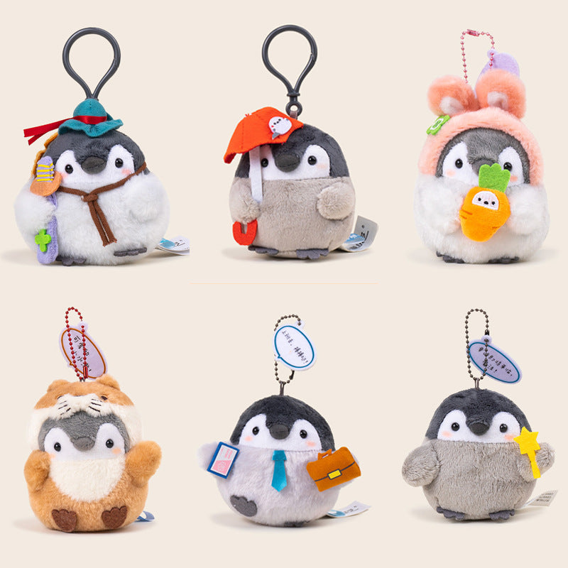 Cute PENGUIN Series Positive Energy Penguin Plush Keychain Charm