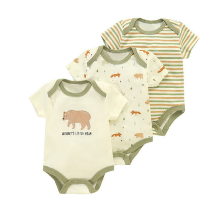 Cotton Clothes for Babies Three-Piece Set Romper (Newborn to 9 Months)