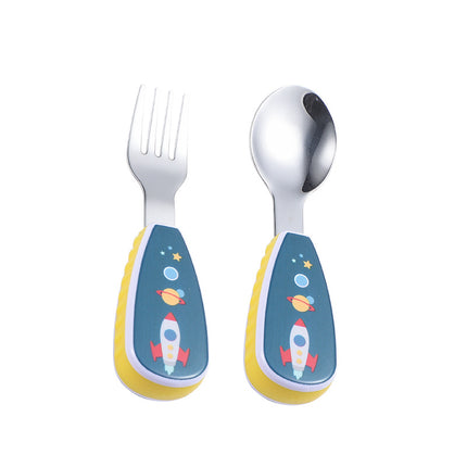 Short-Handle Spoon & Fork - Portable Kids 304 Stainless Steel Cutlery Set