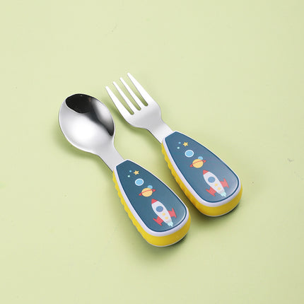 Short-Handle Spoon & Fork - Portable Kids 304 Stainless Steel Cutlery Set