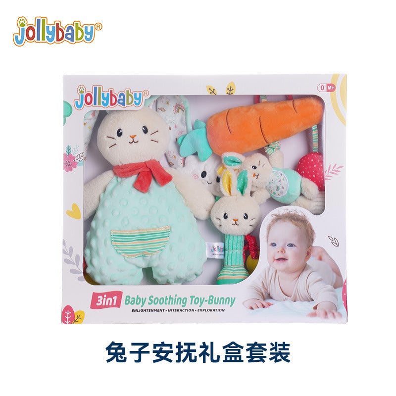 Stuffed Rabbit Animal Toys Baby Soft Plush Hand Rattle Baby Rattle Gift Set for newborn Toys Baby hanging Toys/gift set