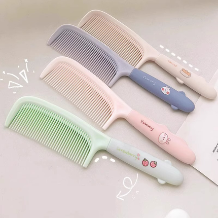 Pretty Hair Comb for Girls – Portable Detangling Brush for Long Straight Hair & Ponytails