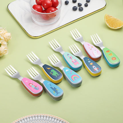 Short-Handle Spoon & Fork - Portable Kids 304 Stainless Steel Cutlery Set