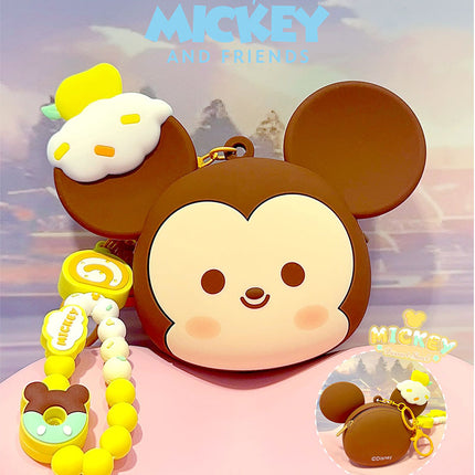 🐭 Disney Mickey Silicone Coin Purse & Keychain | Cartoon Storage Earphone Case 🐭