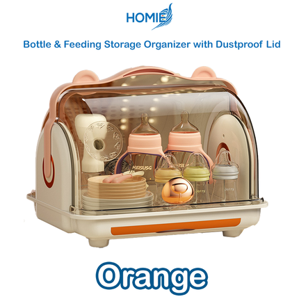 Milk Bottle & Feeding Storage Organizer with Dustproof Lid