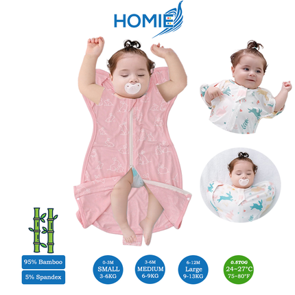 (B) 2 in 1 Transitional Swaddle Cotton & Bamboo Material