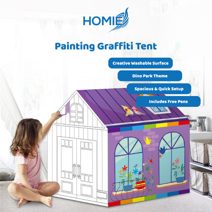 PAINTING GRAFFITI TENT diy coloring playhouse for kids creative art toy