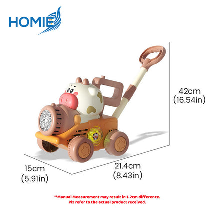 PUSH WALKER BUBBLE MACHINE automatic bubbles blower walking guide toy