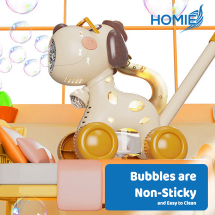 PUSH WALKER BUBBLE MACHINE automatic bubbles blower walking guide toy
