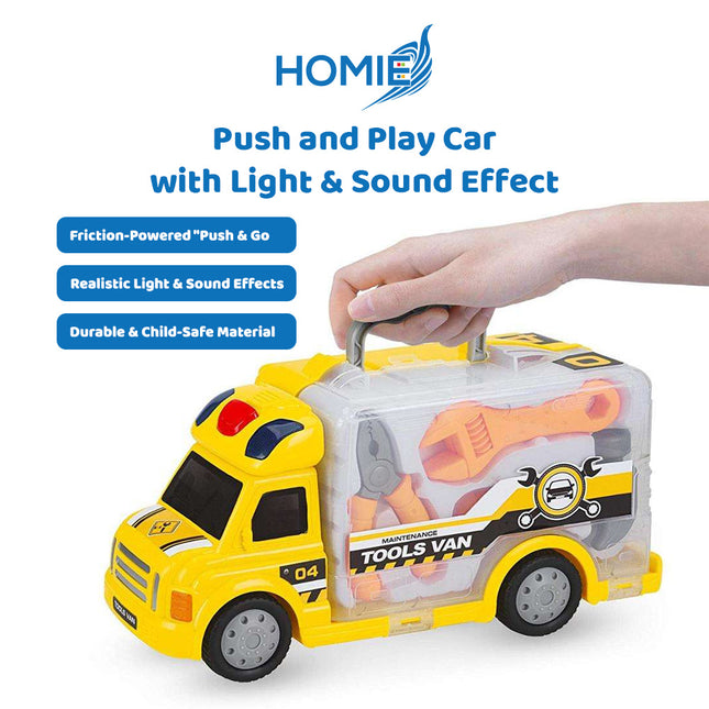 PUSH AND PLAY CAR with light and sound effect interactive vehicle toy