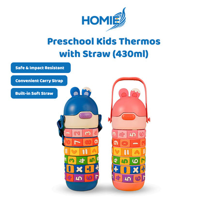 Preschool Kids Thermos with Straw (430ml)