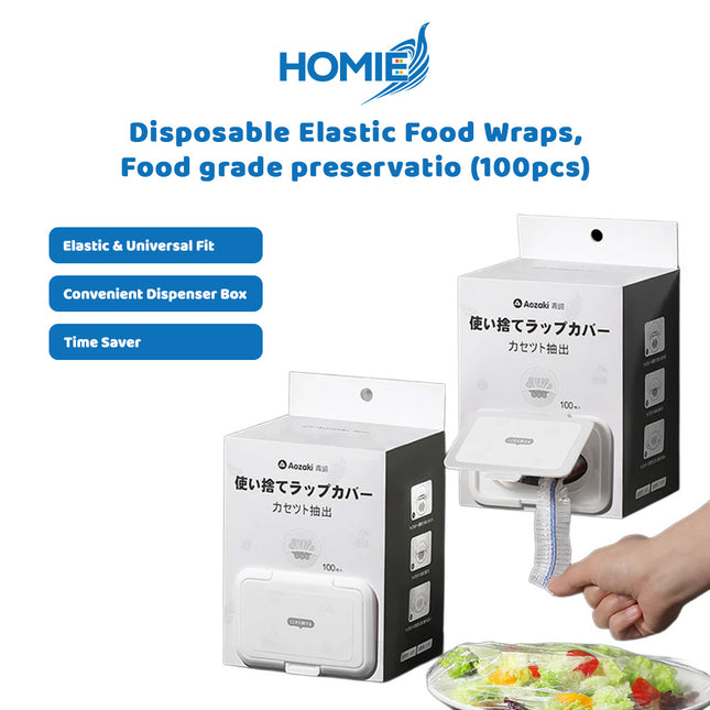 DISPOSABLE ELASTIC FOOD WRAPS food grade preservation covers bowl lids (100pcs)