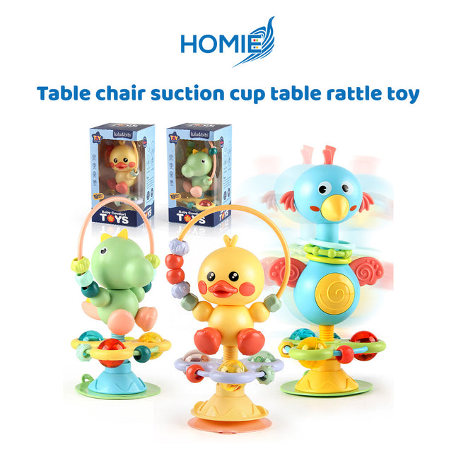 TABLE CHAIR SUCTION CUP TABLE RATTLE TOY interactive high chair spinner (Baby Activity Toy)