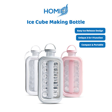 ICE CUBE MAKING BOTTLE portable silicone ice ball maker kettle (2-in-1 Design)