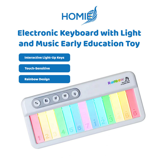 ELECTRONIC PIANO KEYBOARD WITH LIGHT AND MUSIC early education toy musical instrument (Ages 3+)