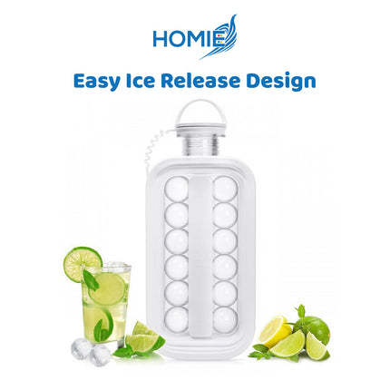 ICE CUBE MAKING BOTTLE portable silicone ice ball maker kettle (2-in-1 Design)