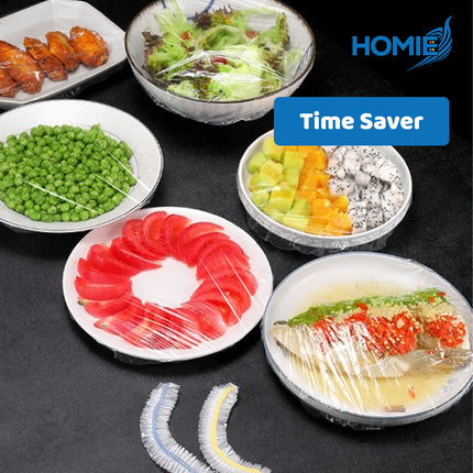 DISPOSABLE ELASTIC FOOD WRAPS food grade preservation covers bowl lids (100pcs)