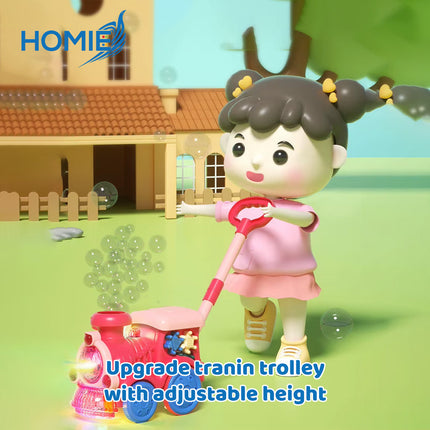 PUSH WALKER BUBBLE MACHINE automatic bubbles blower walking guide toy