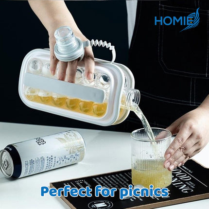 ICE CUBE MAKING BOTTLE portable silicone ice ball maker kettle (2-in-1 Design)