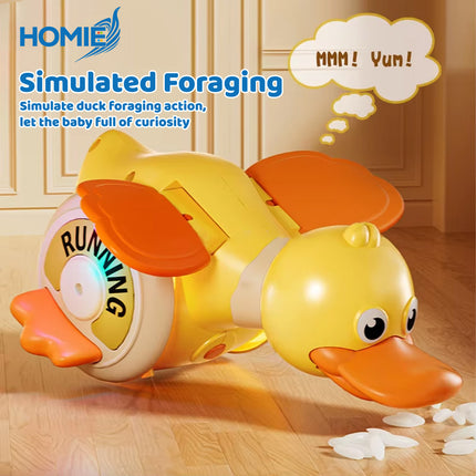 ELECTRIC FORAGING DUCK baby crawling guide toy musical light up walking toy