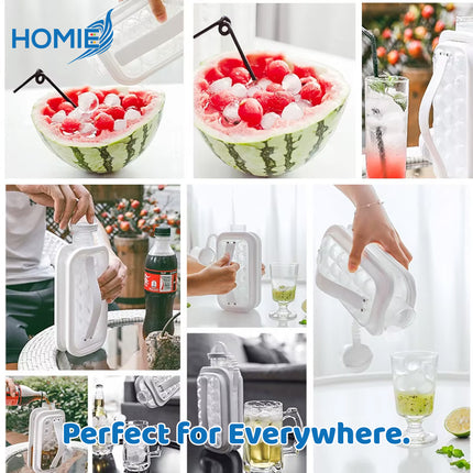ICE CUBE MAKING BOTTLE portable silicone ice ball maker kettle (2-in-1 Design)