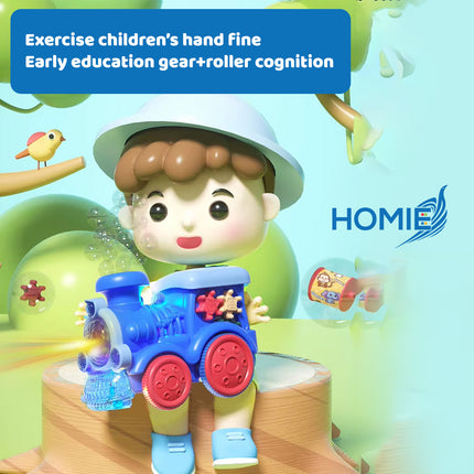 PUSH WALKER BUBBLE MACHINE automatic bubbles blower walking guide toy