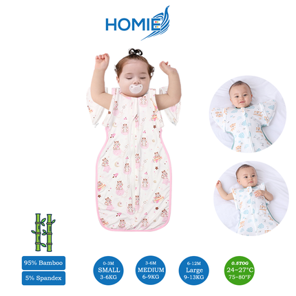 (A) 2 in 1 Transitional Swaddle Cotton & Bamboo Material