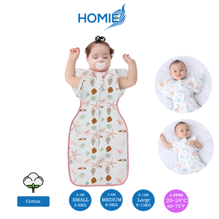 (B) 2 in 1 Transitional Swaddle Cotton & Bamboo Material