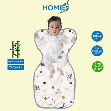 ARMS UP SWADDLE AND SLEEPING BAG organic bamboo cotton infant sleep sack (Small and Medium Only)