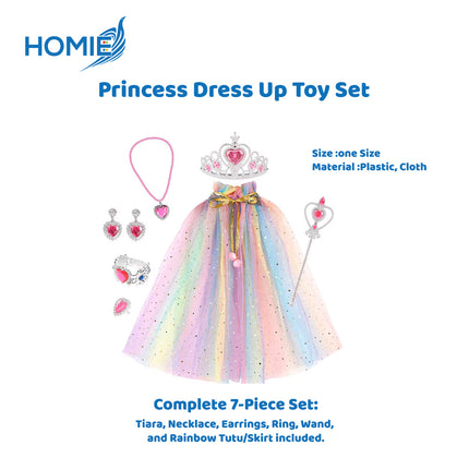 PRINCESS DRESS UP TOY SET jewelry and accessories pretend play kit (Gift for Girls)