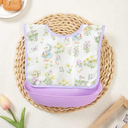 Toddler Feeding Bib – Removable Pocket, Waterproof & Easy to Clean