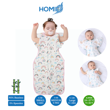 (A) 2 in 1 Transitional Swaddle Cotton & Bamboo Material