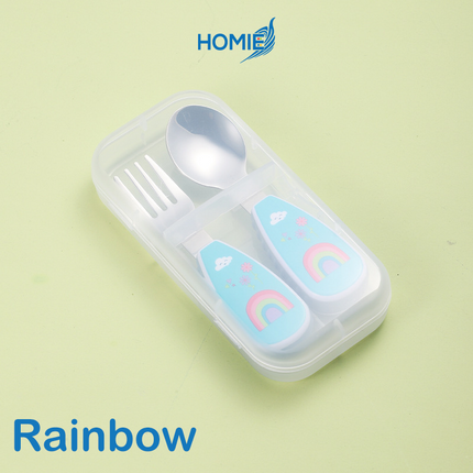 Short-Handle Spoon & Fork - Portable Kids 304 Stainless Steel Cutlery Set